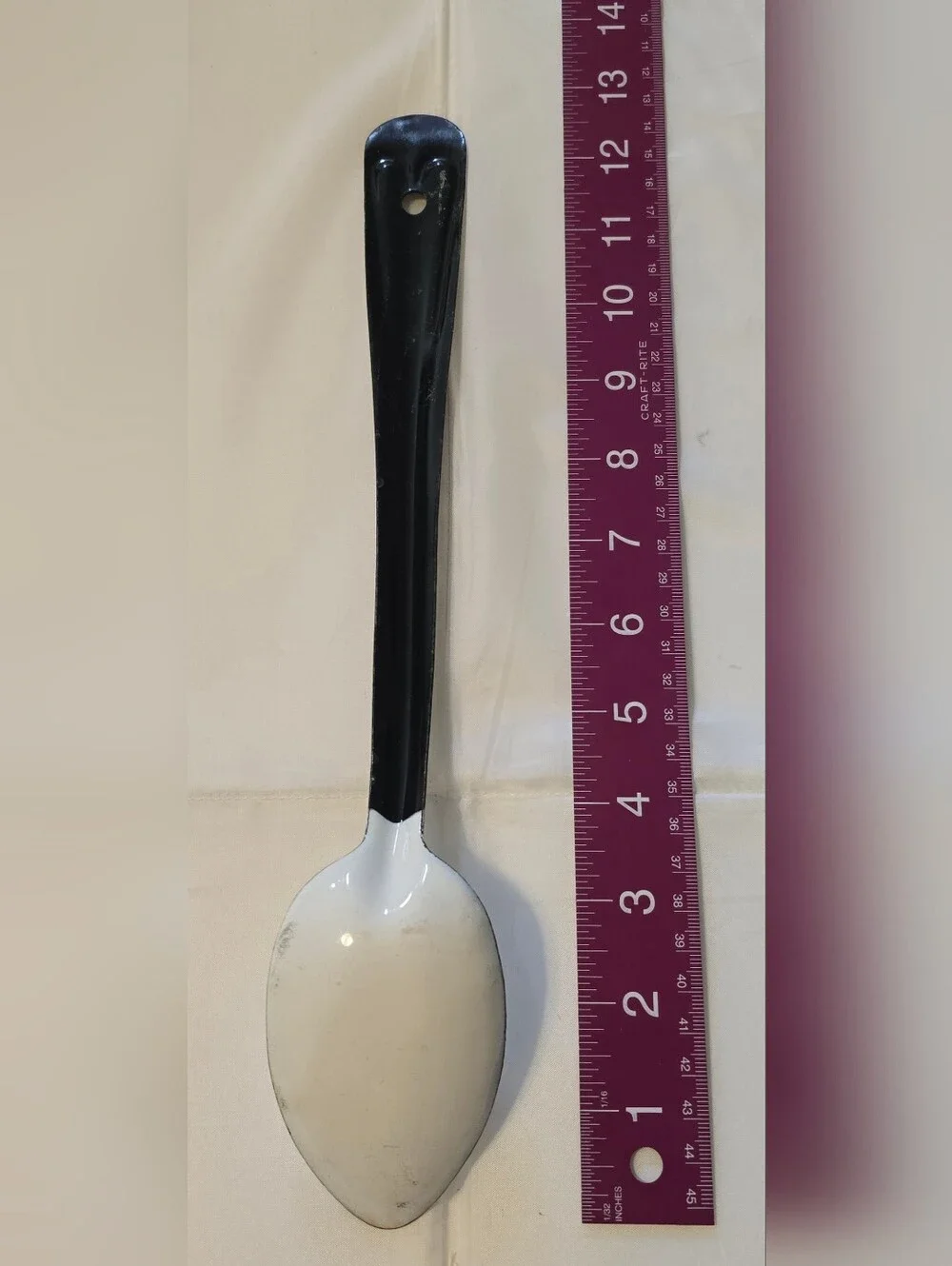 Vintage Enamelware Serving Spoon 14